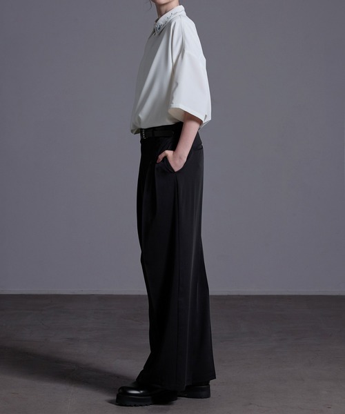 ドレープトロミ ワイドタックスラックス【24SS】（スラックス