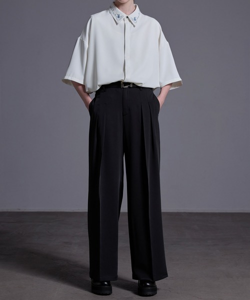 Loose/ルース(ルース)の「ドレープトロミ ワイドタックスラックス【24SS】(スラックス・メンズ・ライトグレー/ブラック・S/M/L/XS)」の13枚目の写真