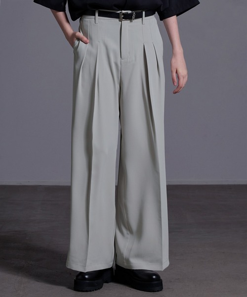 ドレープトロミ ワイドタックスラックス【24SS】（スラックス