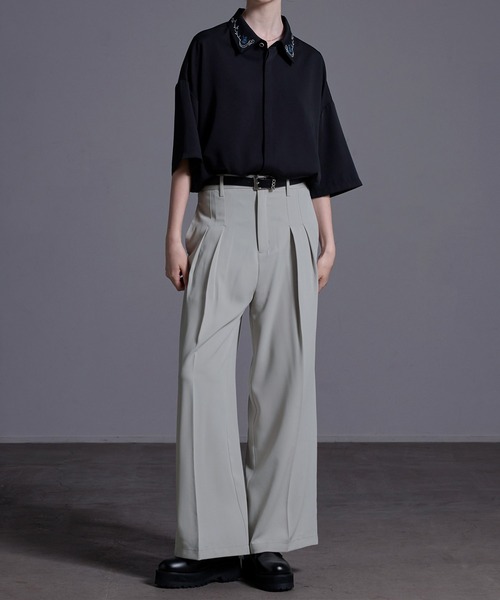 Loose/ルース(ルース)の「ドレープトロミ ワイドタックスラックス【24SS】(スラックス・メンズ・ライトグレー/ブラック・S/M/L/XS)」の21枚目の写真