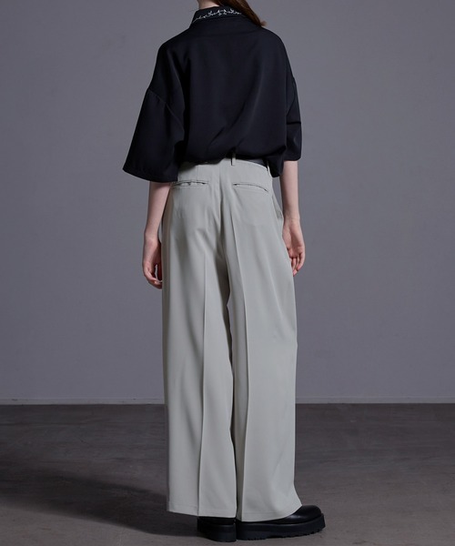 ドレープトロミ ワイドタックスラックス【24SS】（スラックス