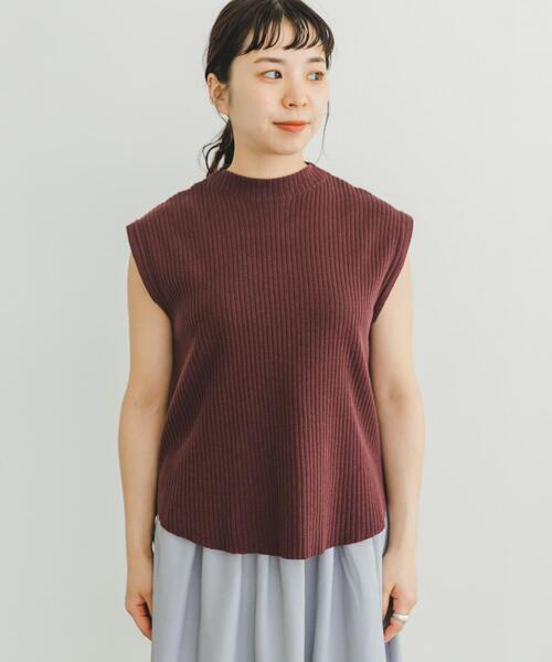 ITEMS URBANRESEARCH(アイテムズ アーバンリサーチ)の「リブハイネックノースリニット(ニット/セーター・レディース・チャコールグレー/オフホワイト/ブラウン/グリーン・FREE)」の9枚目の写真