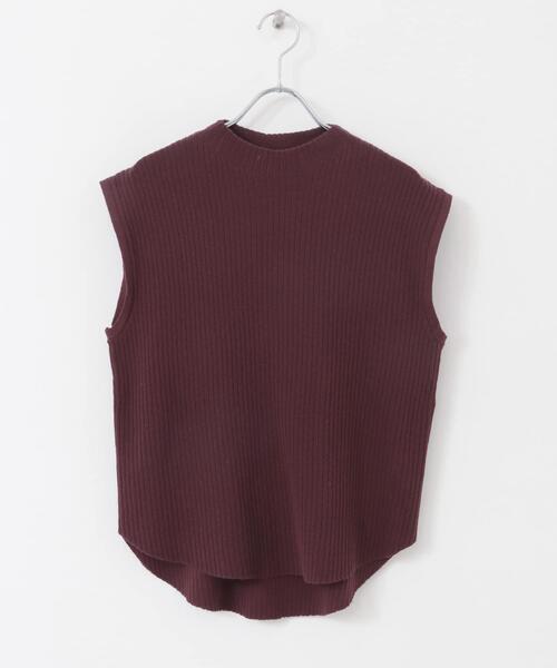 ITEMS URBANRESEARCH(アイテムズ アーバンリサーチ)の「リブハイネックノースリニット(ニット/セーター・レディース・チャコールグレー/オフホワイト/ブラウン/グリーン・FREE)」の6枚目の写真