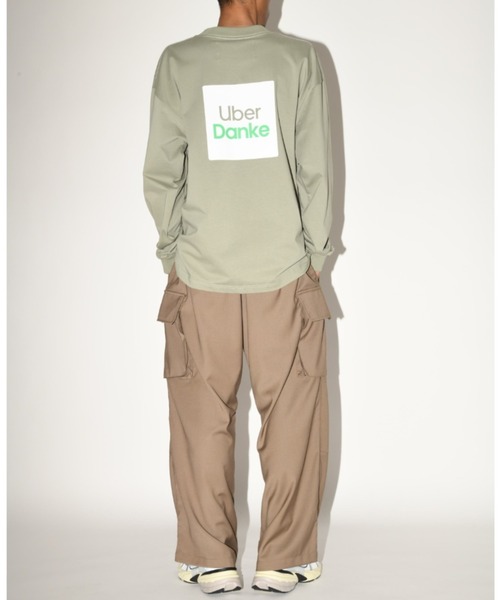 tシャツ Uber Danke”ブランドロゴ オーバーサイズ ロングTシャツ /L/S T-shirt(ユニセックス) メンズ レディース SUPERTHANKS スーパーサンクスニット オーバーサイズ ロング Tシャツ