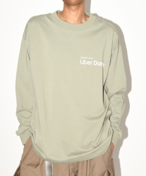 tシャツ Uber Danke”ブランドロゴ オーバーサイズ ロングTシャツ /L/S T-shirt(ユニセックス) メンズ レディース SUPERTHANKS スーパーサンクスニット オーバーサイズ ロング Tシャツ