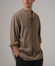 EDIFICE | "WEB限定" リバウンド ドビー 8分袖 バンドカラープルオーバーシャツ(シャツ/ブラウス)