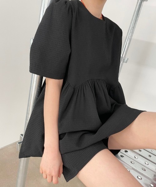 sakishimatokyo（サキシマトーキョー）の「ワッフル柄 ショートパンツ/セットアップ（セットアップ・レディース・アイボリー/ブラック/ネイビー・FREE）」の2枚目の写真