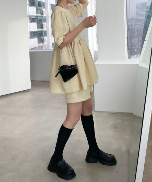 sakishimatokyo（サキシマトーキョー）の「ワッフル柄 ショートパンツ/セットアップ（セットアップ・レディース・アイボリー/ブラック/ネイビー・FREE）」の10枚目の写真