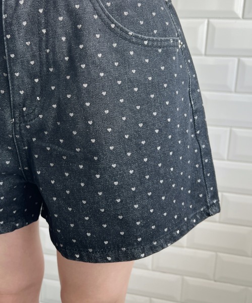 セール】ハートドットデニムショートパンツ（デニムパンツ