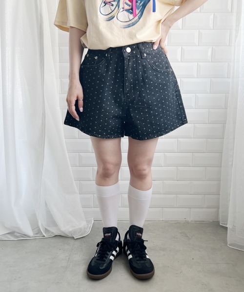 セール】ハートドットデニムショートパンツ（デニムパンツ）｜SOLLON
