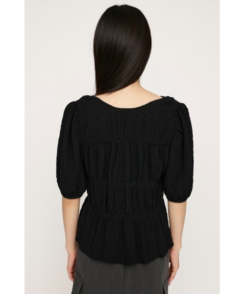 SLY（スライ）の「2WAY SHIRRING BL 2ウェイ シャーリング ブラウス（シャツ/ブラウス・レディース・ブラック/アイボリー/ライトグリーン・FREE）」の21枚目の写真