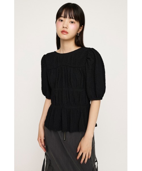 新品タグ付 JUSGLITTY 2wayシャーリングブラウスセットアップ
