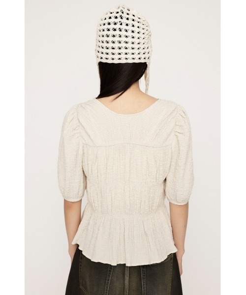 SLY（スライ）の「2WAY SHIRRING BL 2ウェイ シャーリング ブラウス（シャツ/ブラウス・レディース・ブラック/アイボリー/ライトグリーン・FREE）」の14枚目の写真