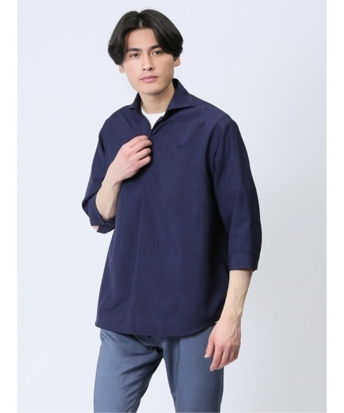 タカキュー TechLinen 7分袖カプリシャツ(シャツ/ブラウス)|TAKA-Q(タカキュー) タカキュー TechLinen 7分袖カプリシャツ(シャツ/ブラウス)|TAKA-Q(タカキュー)