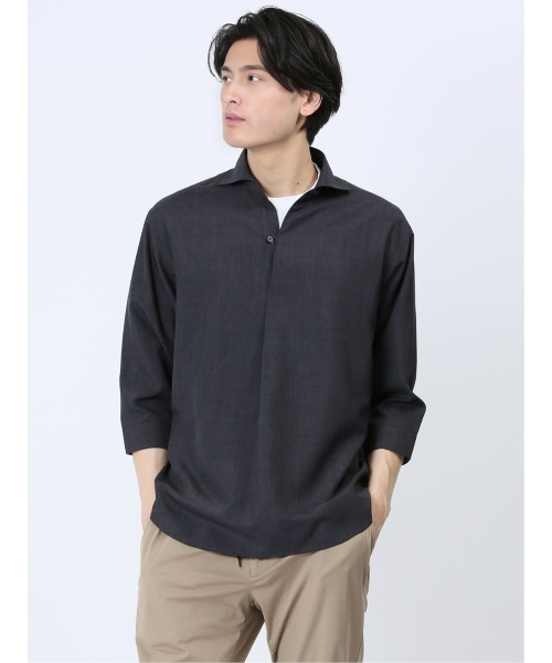 タカキュー TechLinen 7分袖カプリシャツ(シャツ/ブラウス)|TAKA-Q(タカキュー) タカキュー TechLinen 7分袖カプリシャツ(シャツ/ブラウス)|TAKA-Q(タカキュー)