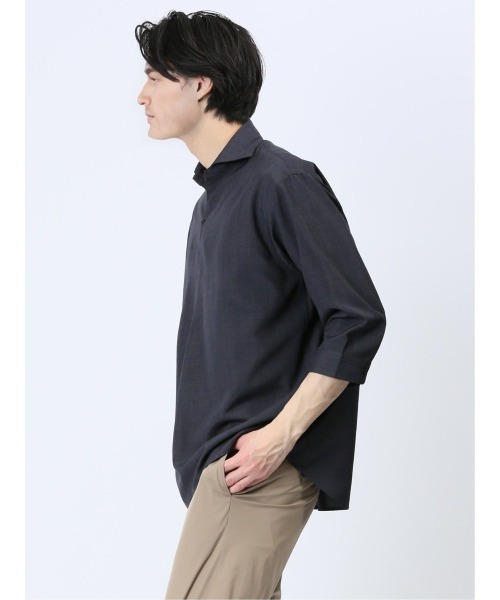 タカキュー TechLinen 7分袖カプリシャツ(シャツ/ブラウス)|TAKA-Q(タカキュー) タカキュー TechLinen 7分袖カプリシャツ(シャツ/ブラウス)|TAKA-Q(タカキュー)