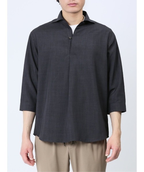 タカキュー TechLinen 7分袖カプリシャツ(シャツ/ブラウス)|TAKA-Q(タカキュー) タカキュー TechLinen 7分袖カプリシャツ(シャツ/ブラウス)|TAKA-Q(タカキュー)