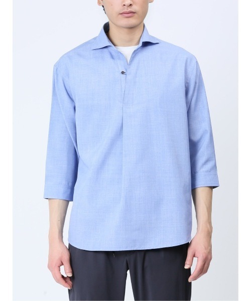 タカキュー TechLinen 7分袖カプリシャツ(シャツ/ブラウス)|TAKA-Q(タカキュー) タカキュー TechLinen 7分袖カプリシャツ(シャツ/ブラウス)|TAKA-Q(タカキュー)