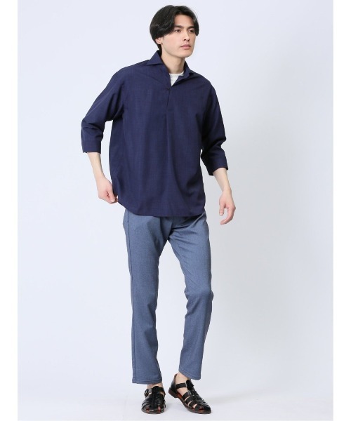タカキュー TechLinen 7分袖カプリシャツ(シャツ/ブラウス)|TAKA-Q(タカキュー) タカキュー TechLinen 7分袖カプリシャツ(シャツ/ブラウス)|TAKA-Q(タカキュー)