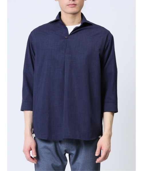 タカキュー TechLinen 7分袖カプリシャツ(シャツ/ブラウス)|TAKA-Q(タカキュー) タカキュー TechLinen 7分袖カプリシャツ(シャツ/ブラウス)|TAKA-Q(タカキュー)