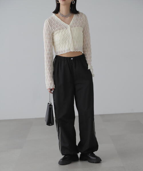 FREE'S MART（フリーズマート）の「◇シアーチュールカーディガン（カーディガン/ボレロ・レディース・ピンク/ホワイト/ブラック/ブルー/オレンジ・FREE）」の21枚目の写真