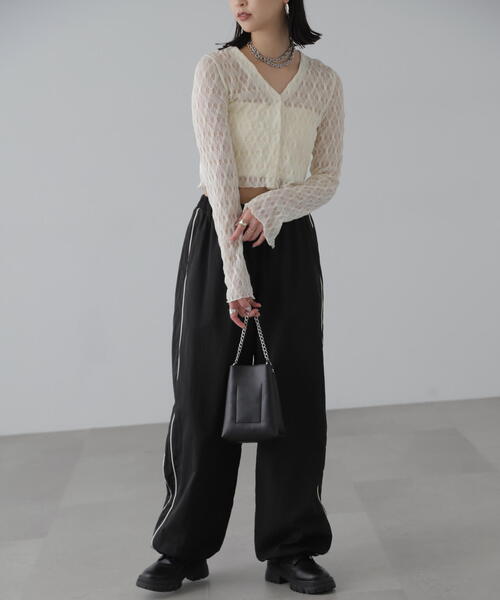 FREE'S MART（フリーズマート）の「◇シアーチュールカーディガン（カーディガン/ボレロ・レディース・ピンク/ホワイト/ブラック/ブルー/オレンジ・FREE）」の19枚目の写真