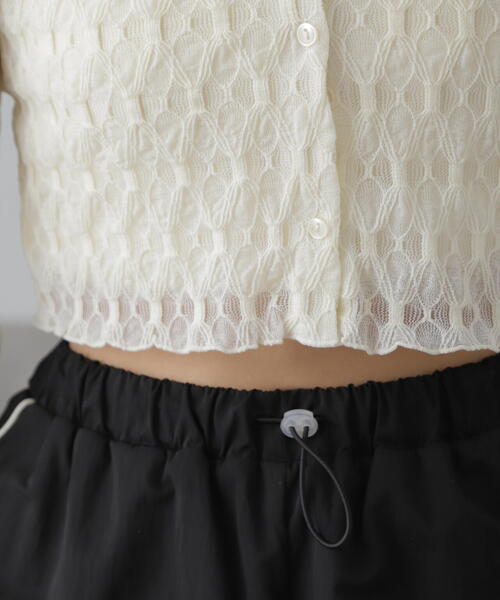 FREE'S MART（フリーズマート）の「◇シアーチュールカーディガン（カーディガン/ボレロ・レディース・ピンク/ホワイト/ブラック/ブルー/オレンジ・FREE）」の16枚目の写真