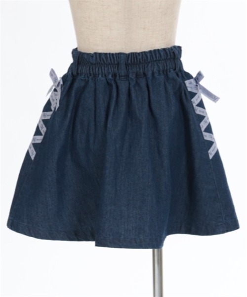 axes femme（アクシーズファム）の「レースアップデニムスカパン（デニムパンツ・キッズ・インディゴブルー/ケミカルウォッシュ・MEDIUM/LARGE/X-LARGE）」の8枚目の写真