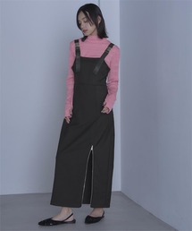 新品 Mal.【40】rerereさん ジャンパースカート ブラック おしゃれ NEWYORKER MELTON キーネックジャンパースカート