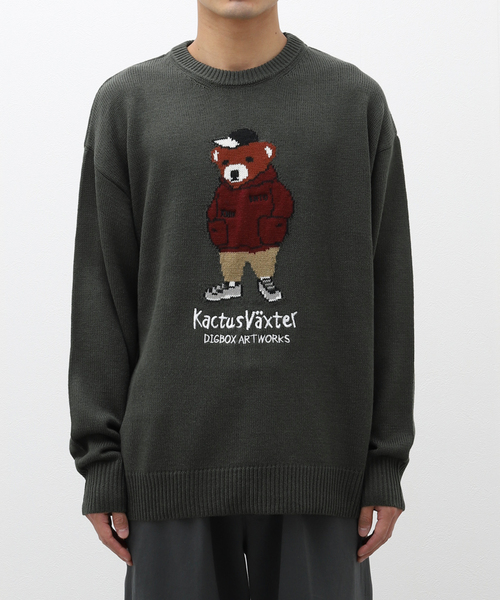 B.C STOCK(ベーセーストック)の「キャリポケクマニット(ニット/セーター・メンズ・グリーン/ホワイト/ボルドー・LARGE/MEDIUM)」の5枚目の写真