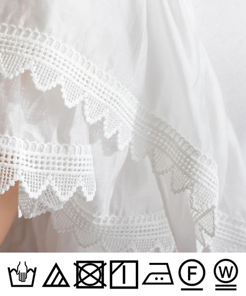 PICCIN（ピッチン）の「【WEB限定】ブロードレースラッフルスリーブプルオーバー（Tシャツ/カットソー・レディース・オフホワイト/ブラック・M/L）」の19枚目の写真