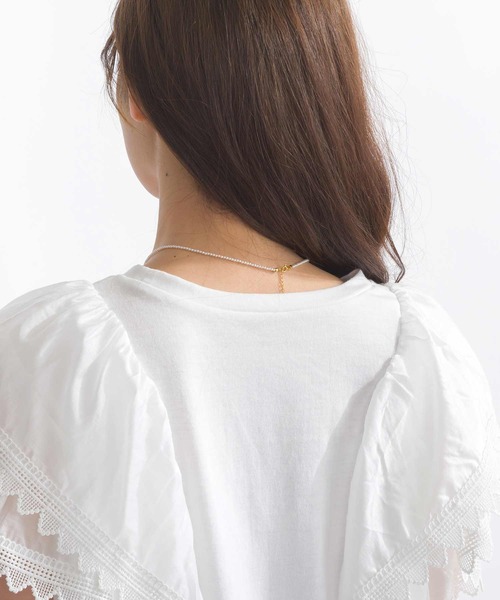 PICCIN（ピッチン）の「【WEB限定】ブロードレースラッフルスリーブプルオーバー（Tシャツ/カットソー・レディース・オフホワイト/ブラック・M/L）」の17枚目の写真