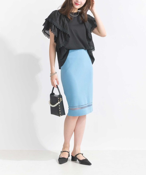 PICCIN（ピッチン）の「【WEB限定】ブロードレースラッフルスリーブプルオーバー（Tシャツ/カットソー・レディース・オフホワイト/ブラック・M/L）」の12枚目の写真