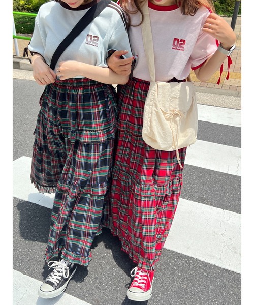 WC(ダブル シー)の「2ラインリボンワッフルTシャツ(Tシャツ/カットソー・レディース・アイボリー/サックスブルー/ピンク・FREE)」の17枚目の写真