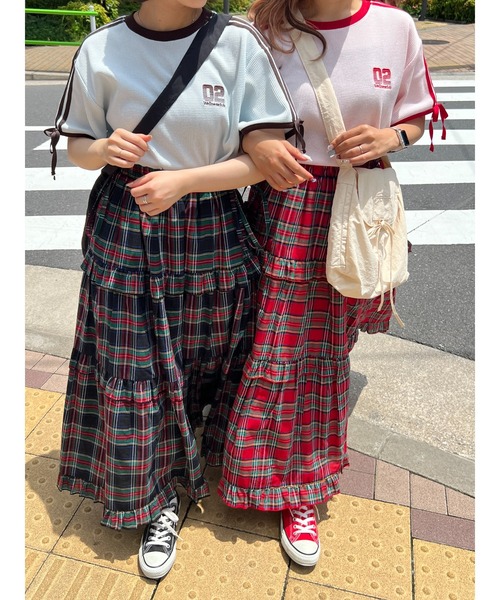WC(ダブル シー)の「2ラインリボンワッフルTシャツ(Tシャツ/カットソー・レディース・アイボリー/サックスブルー/ピンク・FREE)」の18枚目の写真