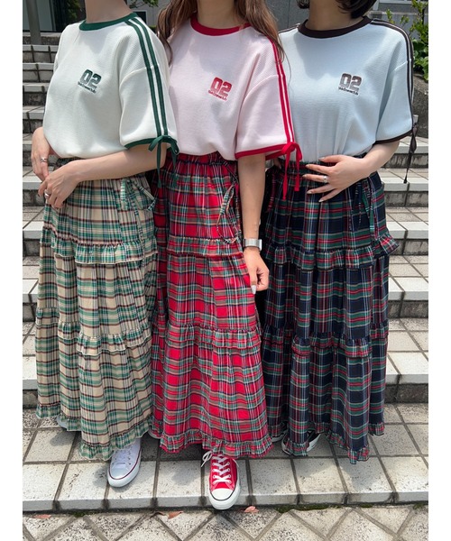 WC(ダブル シー)の「2ラインリボンワッフルTシャツ(Tシャツ/カットソー・レディース・アイボリー/サックスブルー/ピンク・FREE)」の20枚目の写真