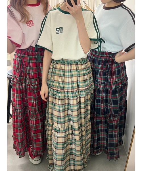 WC(ダブル シー)の「2ラインリボンワッフルTシャツ(Tシャツ/カットソー・レディース・アイボリー/サックスブルー/ピンク・FREE)」の21枚目の写真
