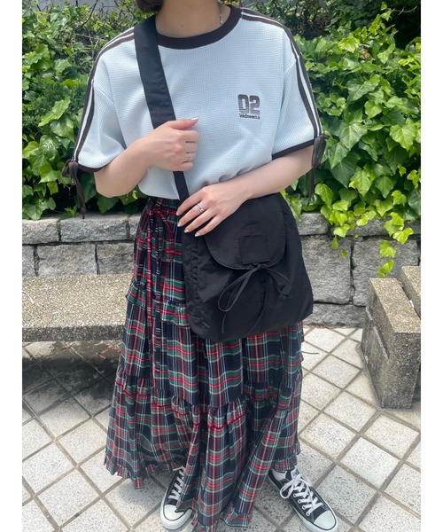 WC(ダブル シー)の「2ラインリボンワッフルTシャツ(Tシャツ/カットソー・レディース・アイボリー/サックスブルー/ピンク・FREE)」の12枚目の写真