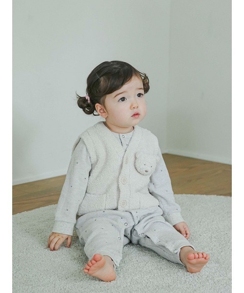 gelato pique(ジェラートピケ)の「【BABY】パウダーベアベスト(その他ベビーウェア・キッズ・ブルー/ベージュ/ピンク・70/80)」の20枚目の写真
