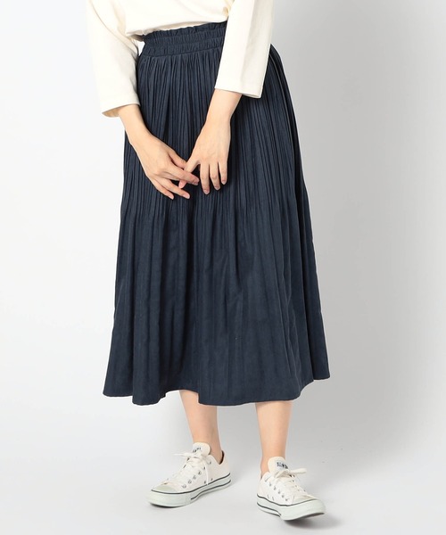 Grand PARK(グランドパーク)の「ミジンコール プリーツスカート(スカート・レディース・ネイビー/グレー/カーキ/ブラック/オレンジ・FREE)」の4枚目の写真