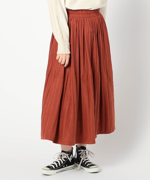 Grand PARK(グランドパーク)の「ミジンコール プリーツスカート(スカート・レディース・ネイビー/グレー/カーキ/ブラック/オレンジ・FREE)」の5枚目の写真