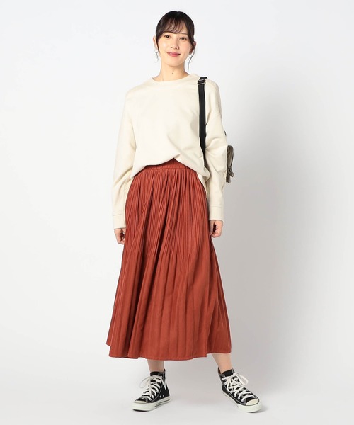 Grand PARK(グランドパーク)の「ミジンコール プリーツスカート(スカート・レディース・ネイビー/グレー/カーキ/ブラック/オレンジ・FREE)」の10枚目の写真