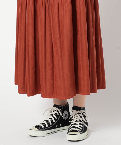 Grand PARK(グランドパーク)の「ミジンコール プリーツスカート(スカート・レディース・ネイビー/グレー/カーキ/ブラック/オレンジ・FREE)」の9枚目の写真