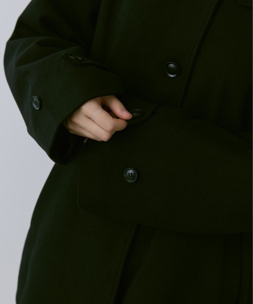 flaner(フラネ)の「Loose soutien collar middle coat / ルーズステンカラーミドルコート(ステンカラーコート・レディース・ダークブラウン/ブラック・MEDIUM/LARGE)」の11枚目の写真
