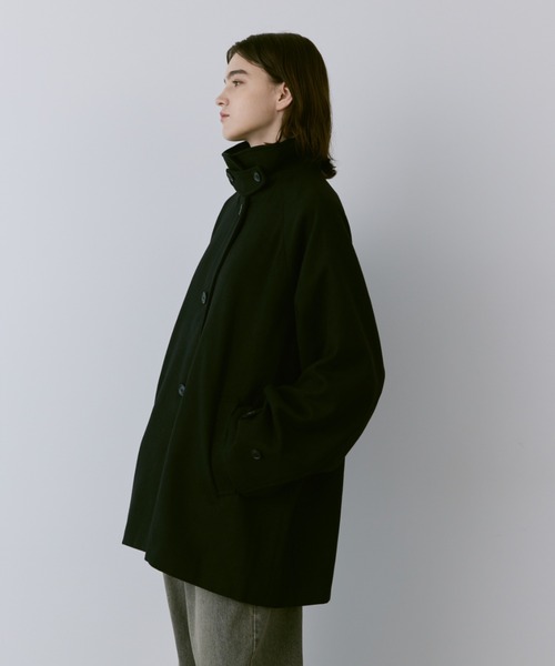 flaner(フラネ)の「Loose soutien collar middle coat / ルーズステンカラーミドルコート(ステンカラーコート・レディース・ダークブラウン/ブラック・MEDIUM/LARGE)」の18枚目の写真