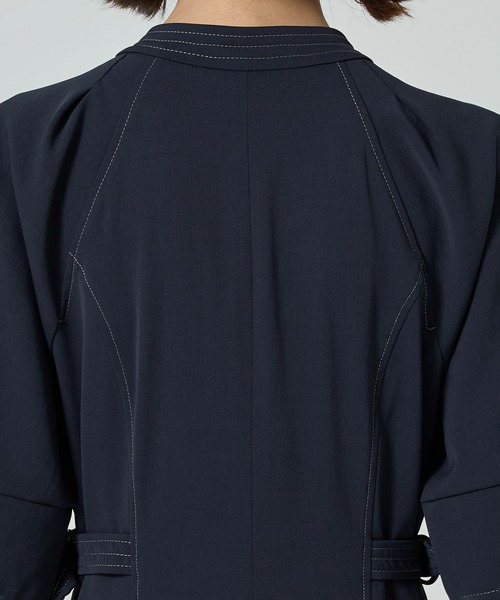 PUBLIC TOKYO（パブリックトウキョウ）の「【PUBLIC TOKYO/パブリックトウキョウ】スタンドオープンシャツワンピース（シャツワンピース・レディース・ライトベージュ/ネイビー・2/1）」の21枚目の写真