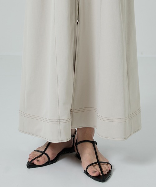 PUBLIC TOKYO（パブリックトウキョウ）の「【PUBLIC TOKYO/パブリックトウキョウ】スタンドオープンシャツワンピース（シャツワンピース・レディース・ライトベージュ/ネイビー・2/1）」の12枚目の写真