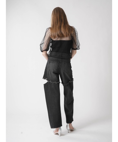 :ETHROF(イーサオブ)の「DOTTULLE PUFF SLEEVE TOPS(シャツ/ブラウス・レディース・ブラック・FREE)」の3枚目の写真