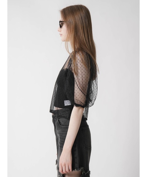 :ETHROF(イーサオブ)の「DOTTULLE PUFF SLEEVE TOPS(シャツ/ブラウス・レディース・ブラック・FREE)」の8枚目の写真