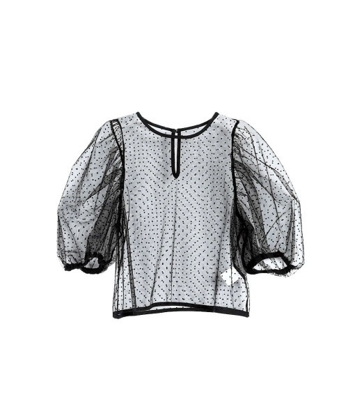 :ETHROF(イーサオブ)の「DOTTULLE PUFF SLEEVE TOPS(シャツ/ブラウス・レディース・ブラック・FREE)」の11枚目の写真